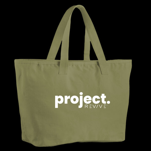 Print - Project white - Oversized Heavy Duty Canvas Tote Bag Thumbnail