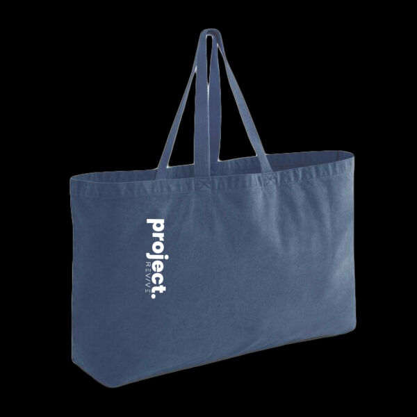 Print - Project white - Garment Dyed Oversized Tote Bag Thumbnail