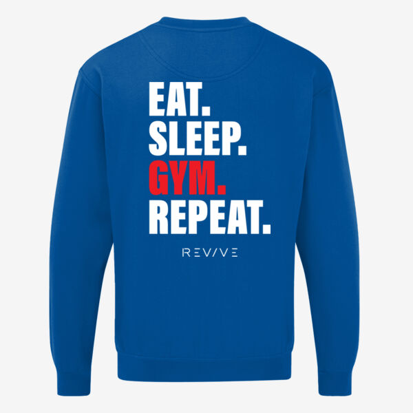 NuBlend® Sweatshirt - printed  Eat Sleep Gym Repeat in white Thumbnail
