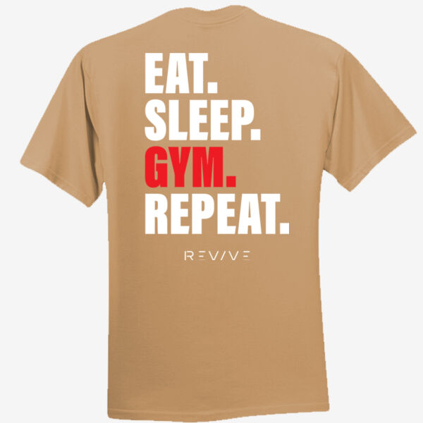 Heavy Cotton™ Adult T-Shirt - printed  Eat Sleep Gym Repeat in white Thumbnail