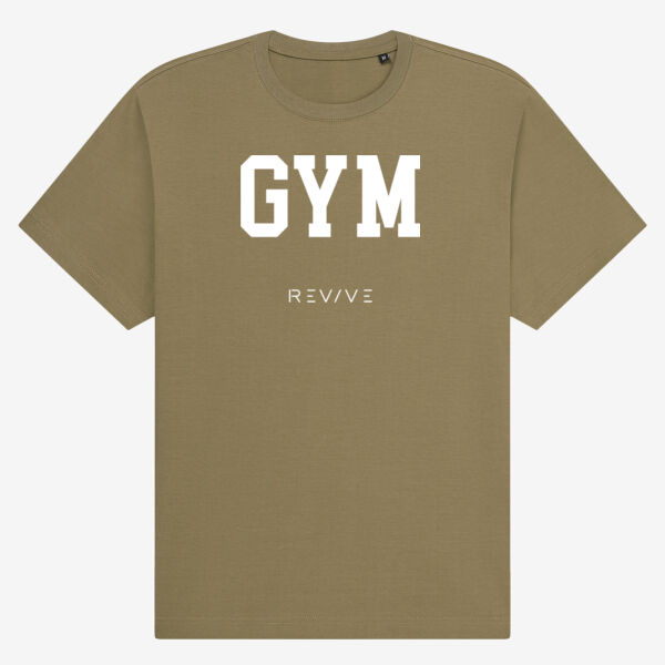 Organic Heavy T-Shirt - printed GYM Revive  in white Thumbnail