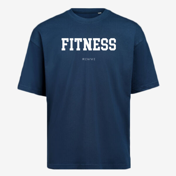 T-Shirt Loose Fit - printed FITNESS Revive  in white Thumbnail