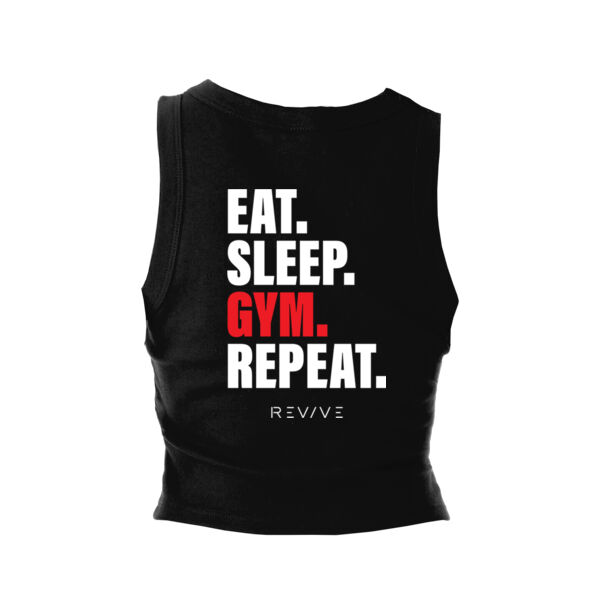 Print - Eat Sleep Project White - Women's Micro Rib Racer Tank 3 Thumbnail