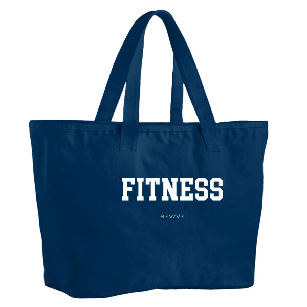Print - FITNESS white - Oversized Heavy Duty Canvas Tote Bag Thumbnail