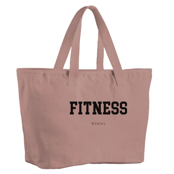Print -  Fitness black - Oversized Heavy Duty Canvas Tote Bag Thumbnail