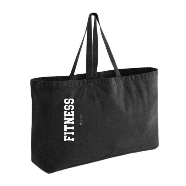 Print - FITNESS white - Garment Dyed Oversized Tote Bag Thumbnail