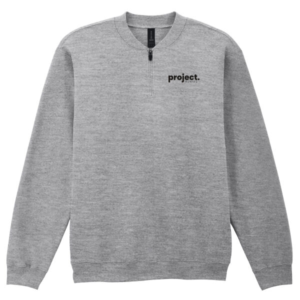 Print - Eat Sleep Project Black - Softstyle Midweight 1/4 Zip Sweatshirt Thumbnail