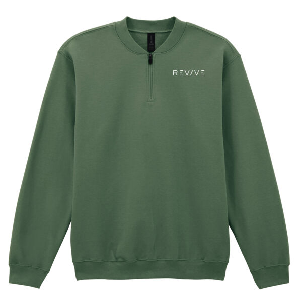 Print - Eat Sleep Revive White - Softstyle Midweight 1/4 Zip Sweatshirt Thumbnail