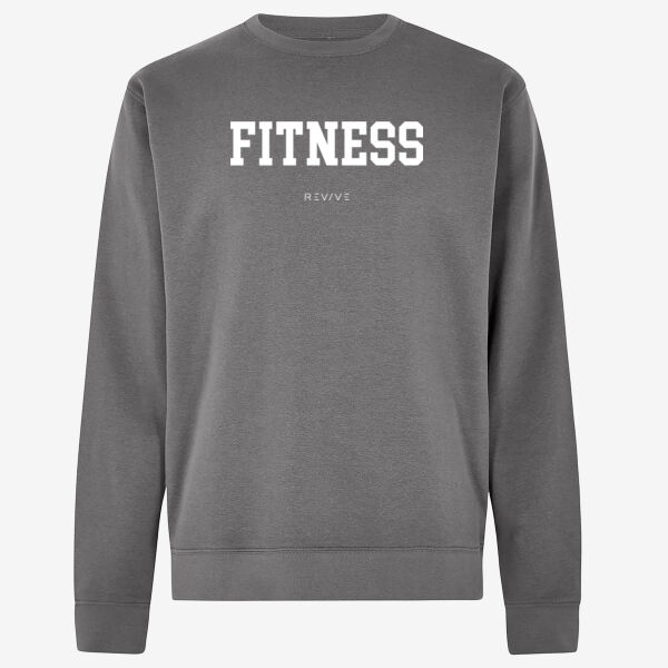 Regular Fit Sweatshirt - printed FITNESS Revive  in white Thumbnail