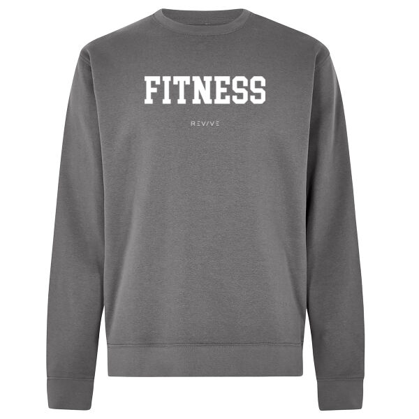 Print - FITNESS White - Regular Fit Sweatshirt Thumbnail