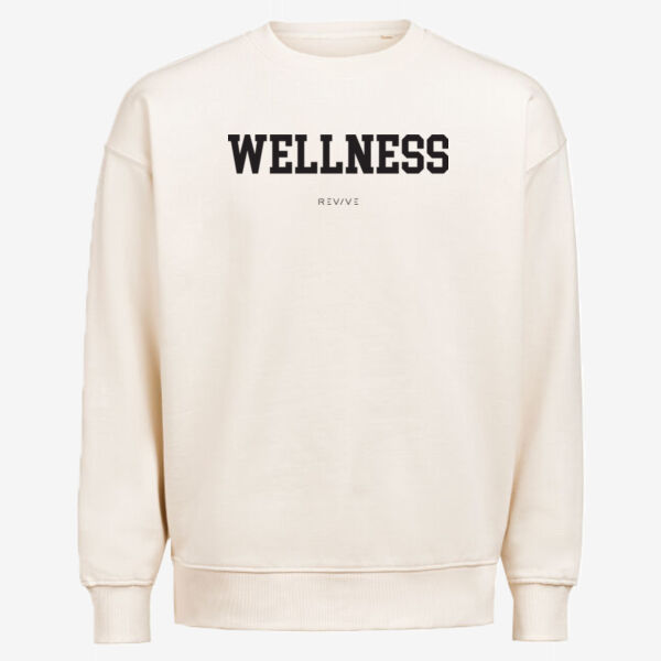 Crewneck Loose Fit - printed WELLNESS Revive in black Thumbnail