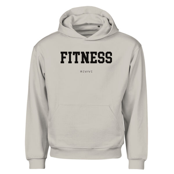 Print - FITNESS Black - Urban Heavy Loose Fit Hood Sweat Thumbnail