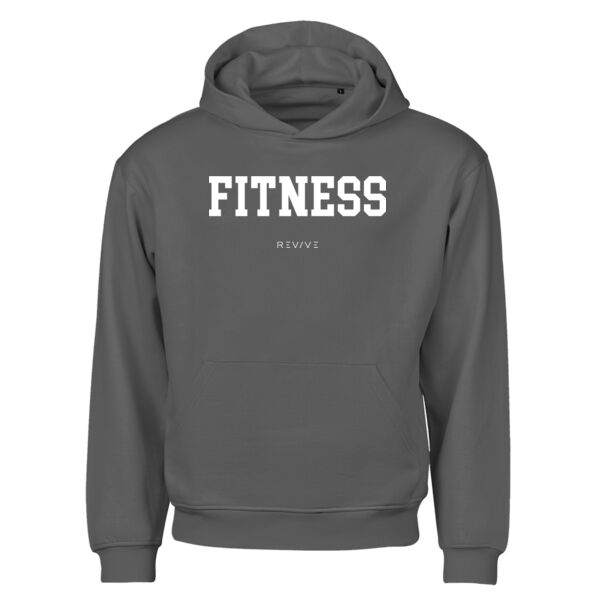 Print - FITNESS White - Urban Heavy Loose Fit Hood Sweat Thumbnail