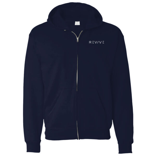 Print - Eat Sleep Revive White - Heavy Full Zip Hoodie Thumbnail
