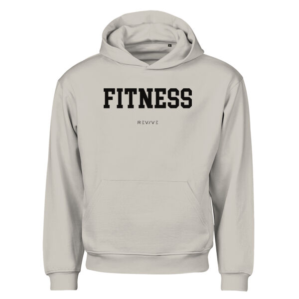 Print - FITNESS Black - Urban Heavy Loose Fit Hood Sweat Thumbnail