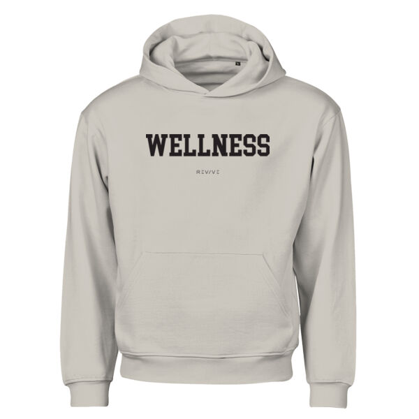 Print - WELLNESS Black - Urban Heavy Loose Fit Hood Sweat Thumbnail