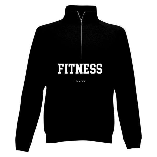 Print - FITNESS White - Men's Classic Zip Neck Sweat Thumbnail