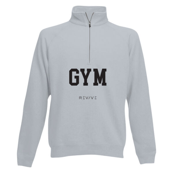 Print - GYM Black - Men's Classic Zip Neck Sweat Thumbnail