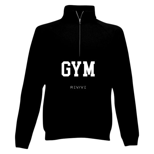 Print - GYM White - Men's Classic Zip Neck Sweat Thumbnail