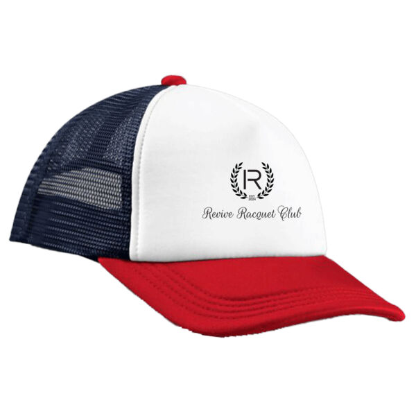 Print - Revive Racquet Club black - Retro 5 Panel Trucker Thumbnail