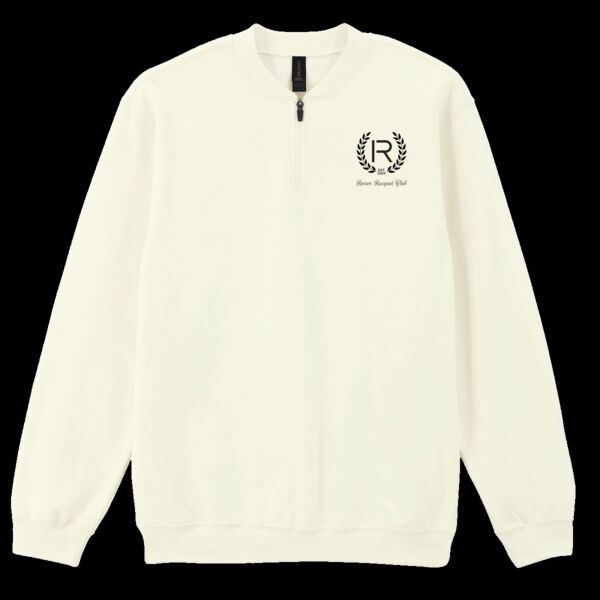 Print - Revive Racquet Club black - Softstyle Midweight 1/4 Zip Sweatshirt Thumbnail