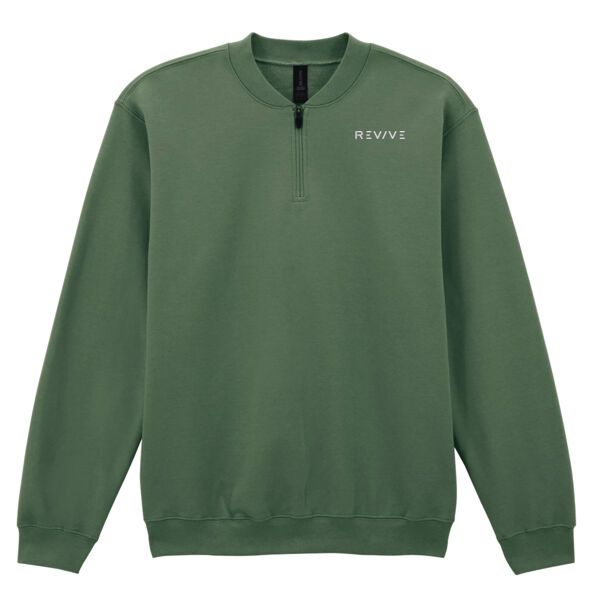 Emb - Revive white - Softstyle Midweight 1/4 Zip Sweatshirt Thumbnail