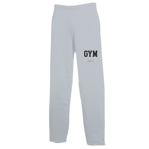 Print - GYM Black - Men's Classic Open Hem Jog Pants Thumbnail