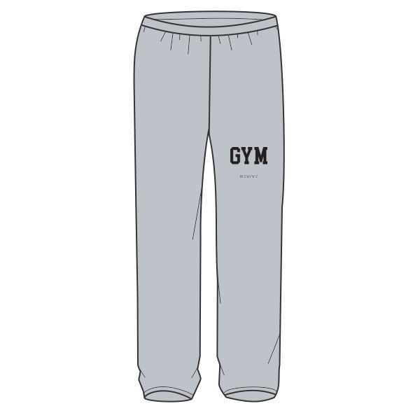 Print - GYM Black - Men's Lightweight Open Hem Jog Pant Thumbnail