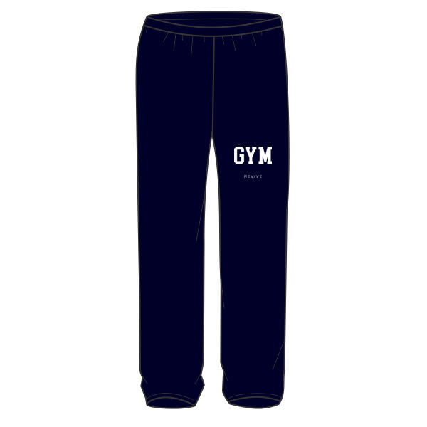 Print - GYM White - Men's Lightweight Open Hem Jog Pant Thumbnail