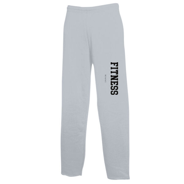 Print - FITNESS Black - Men's Classic Open Hem Jog Pants Thumbnail