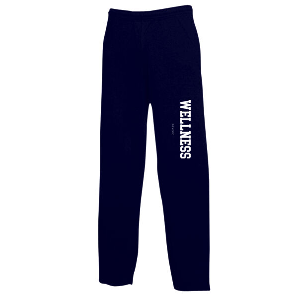 Print - WELLNESS White - Men's Classic Open Hem Jog Pants Thumbnail