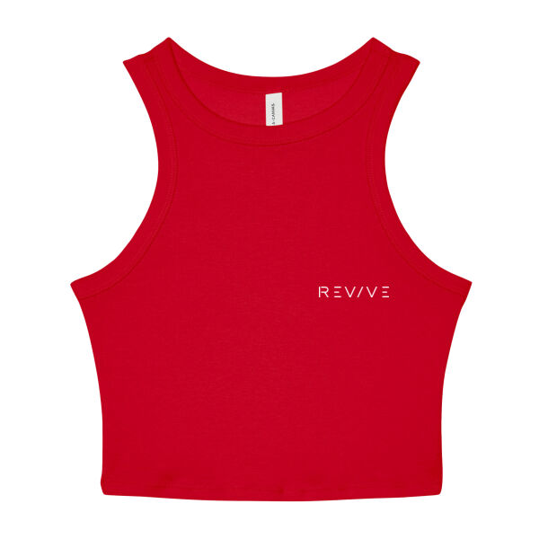 Print - REVIVE White - Women's Micro Rib Racer Tank Thumbnail