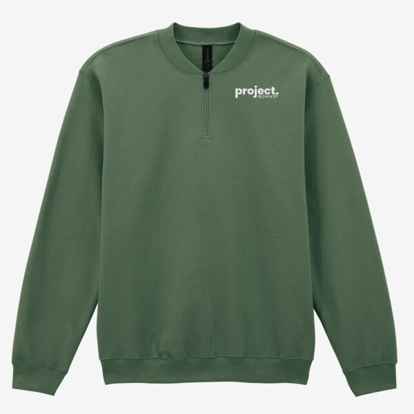 Emb - Project white - Softstyle Midweight 1/4 Zip Sweatshirt Thumbnail