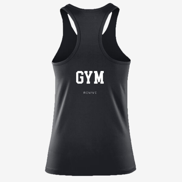 Impact Women's Softex Fitness Top - printed GYM Revive  in white Thumbnail