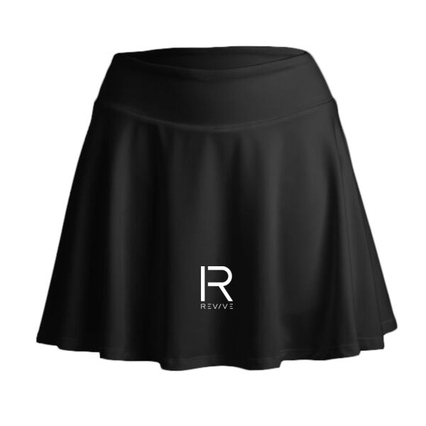 Print - Large R Revive White - Ladies Fitness Skort Thumbnail
