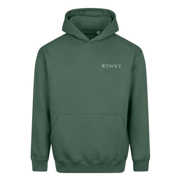 Vision heavyweight hoodie - printed Revive in white Thumbnail