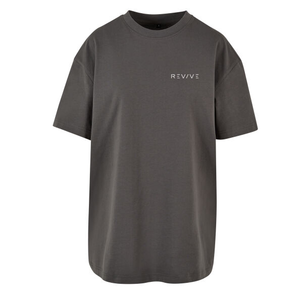 Women's oversized boyfriend tee - printed Revive in white Thumbnail
