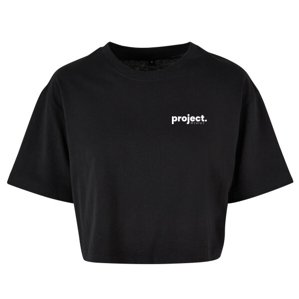 Women’s short oversized tee - printed Project Revive in white Thumbnail