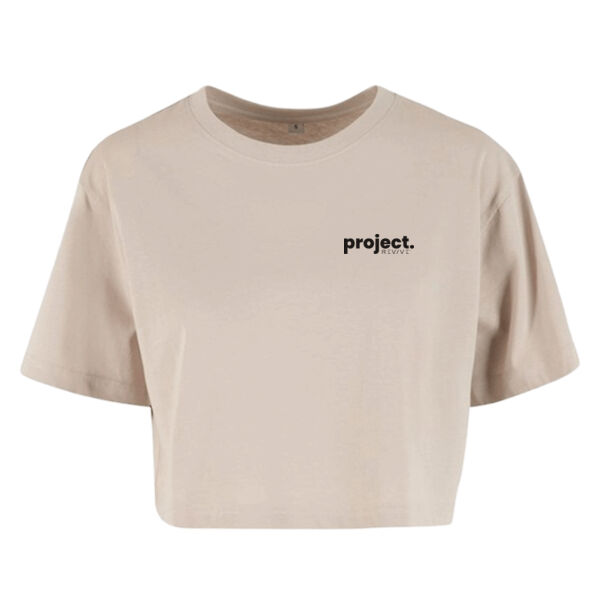Women’s short oversized tee - printed Project Revive in black Thumbnail