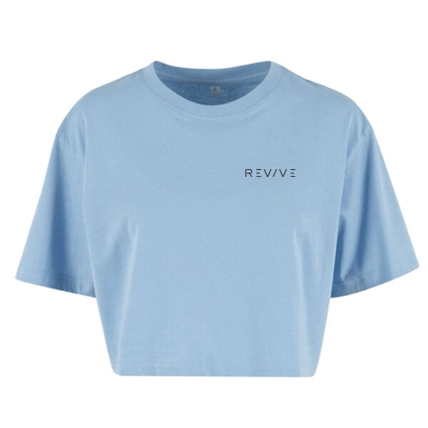 Women’s short oversized tee - printed Revive in black Thumbnail