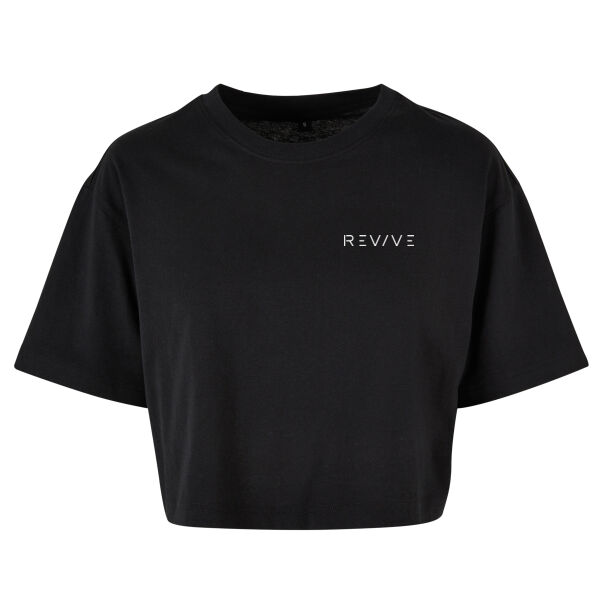 Women’s short oversized tee - printed Revive in white Thumbnail