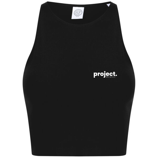 Women's cropped top - printed Project Revive in white Thumbnail