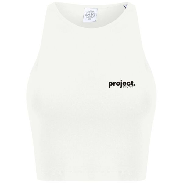 Women's cropped top - printed Project Revive in black Thumbnail
