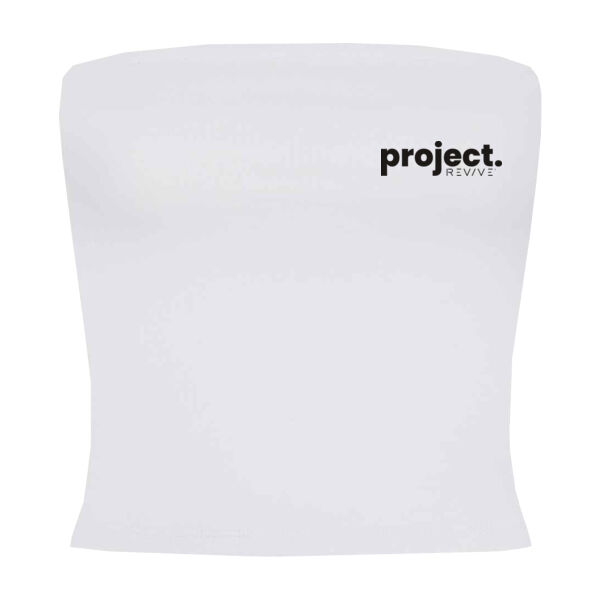 Women’s bandeau top - printed Project Revive in black Thumbnail