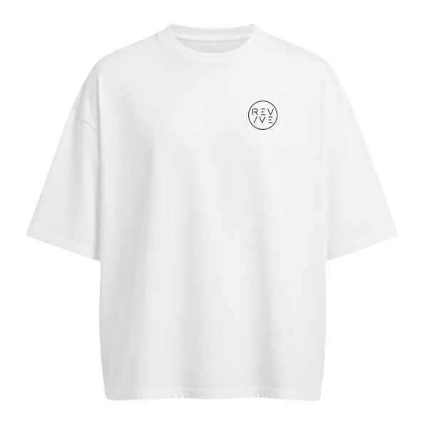 AWDis 240 boxy cropped T - printed Revive Circle with Revive at right sleeve in black Thumbnail