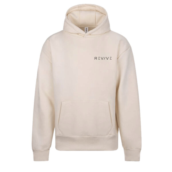Signature heavyweight hoodie - printed Revive in black Thumbnail