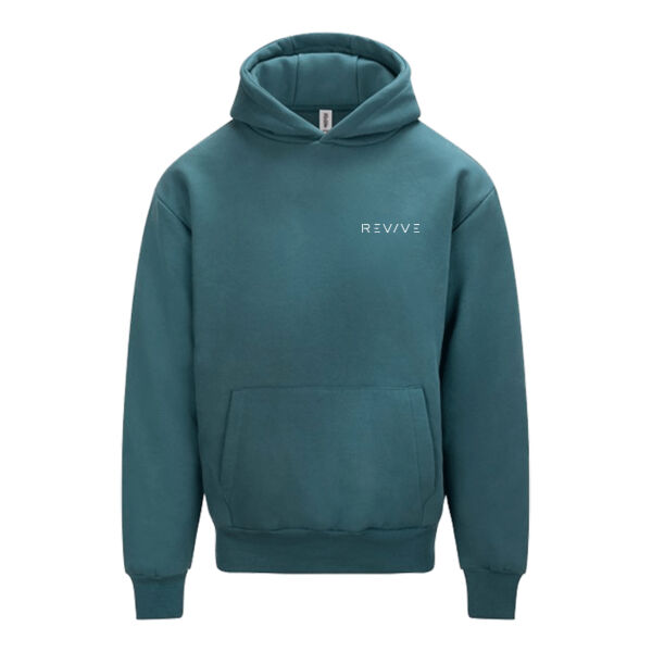 Signature heavyweight hoodie - printed Revive in white Thumbnail