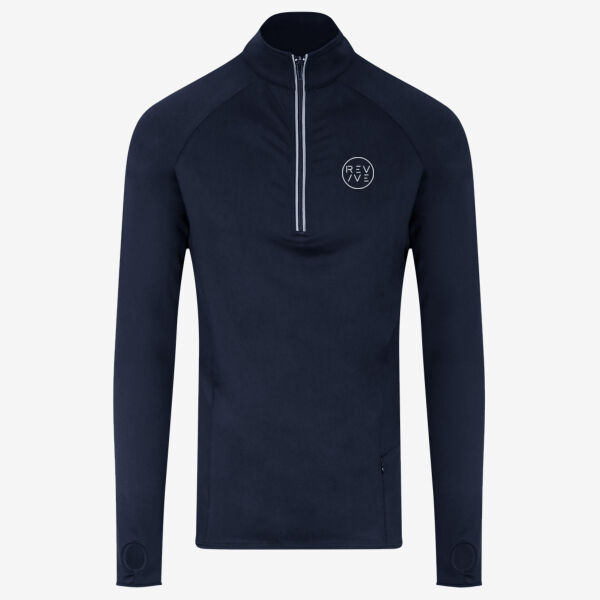 Cool Flex long half-zip top - printed Revive Circle with Revive at right sleeve in white Thumbnail