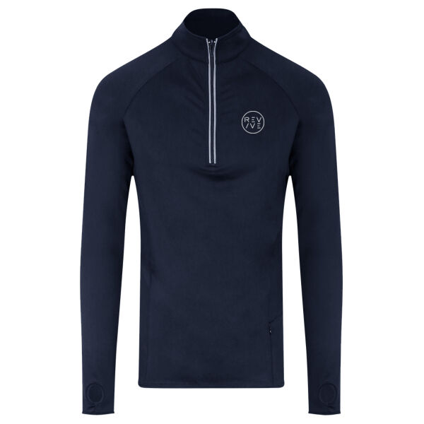 Cool Flex long half-zip top - printed Revive Circle with Revive at right sleeve in white Thumbnail