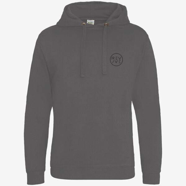 Epic print hoodie - printed Revive Circle with Revive at right sleeve in black Thumbnail